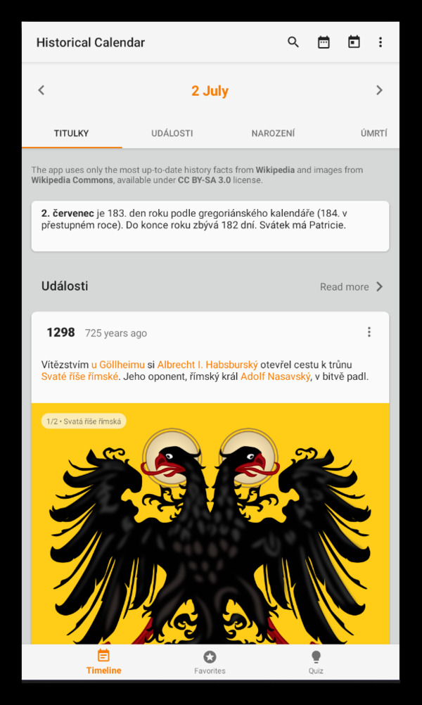 Stiahni si Mobil, PDA Historical Calendar 5.9.2 [Premium] CZ + SK