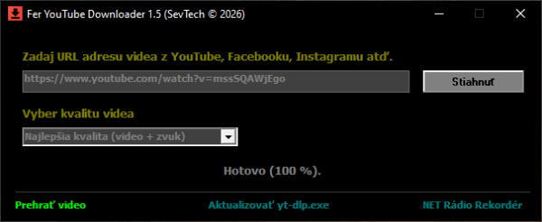 Stiahni si Programy Fer YouTube Downloader 1.5 (portable)