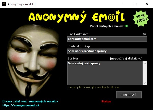 Stiahni si Programy Anonymny email 1.0