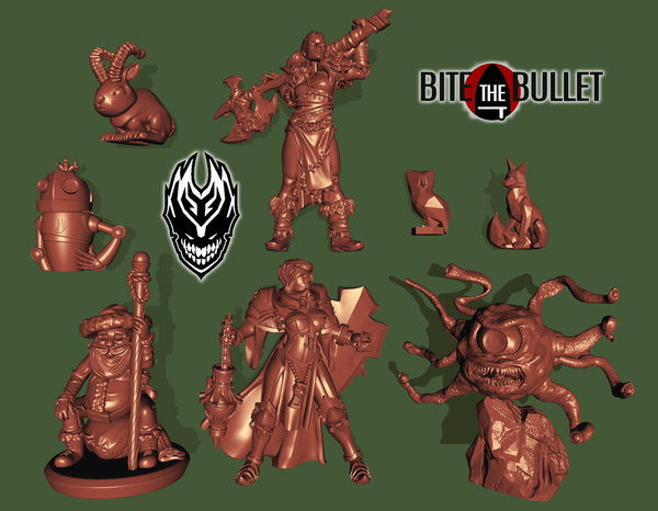 Stiahni si Ostatní 3D tisk - Grinning God & Bite the Bullet