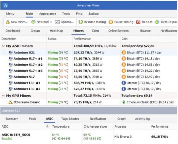 Stiahni si Programy Awesome Miner Ultimate 11.5.1 (x64) CZ + SK
