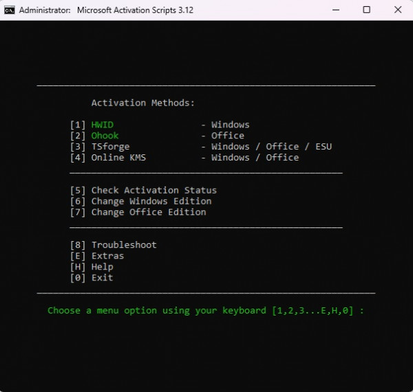 Stiahni si Programy Microsoft Activation Scripts (MAS) v3.12 | Portable