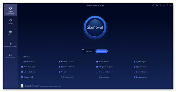Stiahni si Programy Advanced SystemCare Pro 18.0.1.175 CZ+SK (x64) portable
