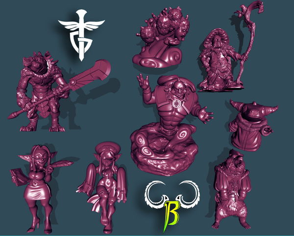 Stiahni si Ostatní 3D tisk - Twin Goddess Miniatures & ClayBeastCreation