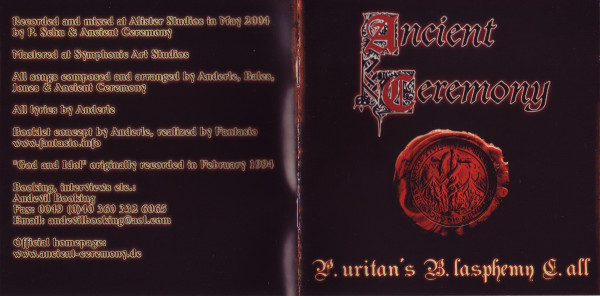 Stiahni si Hudba Ancient Ceremony - P uritan´s B lasphemy C all (EP) (2004)