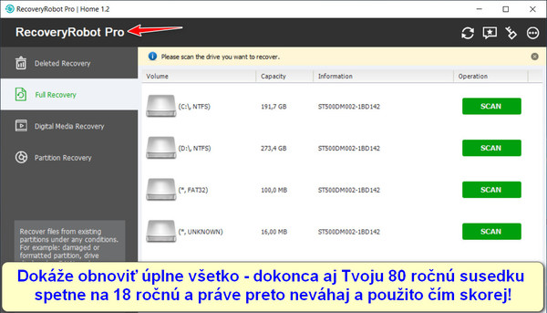 Stiahni si Programy RecoveryRobot Pro Home 1.2