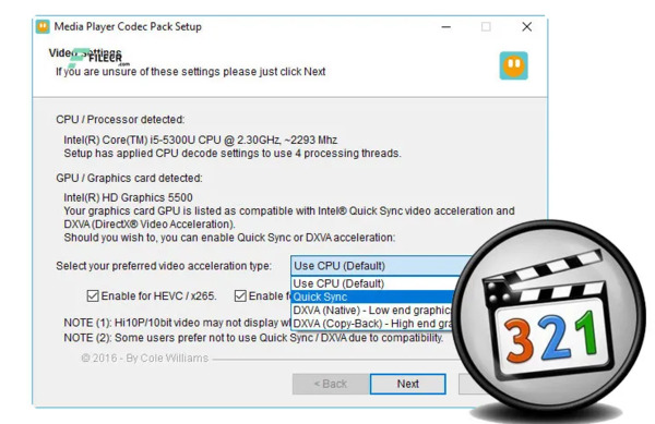 Stiahni si Programy Media Player Codec Pack / Plus 4.5.8.309