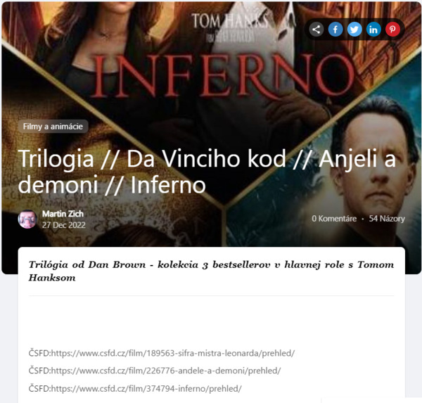 Stiahni si SkTSocial Trilogia / Da Vinciho kod / Ajneli a demoni / Inferno (2006/2009/2016)