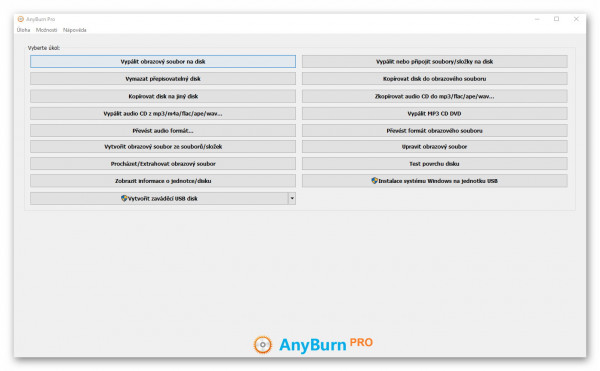 Stiahni si Programy AnyBurn Pro 6.7 CZ (x64) portable