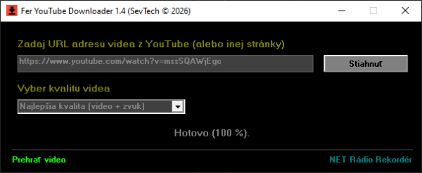 Stiahni si Programy Fer YouTube Downloader 1.4 (portable)