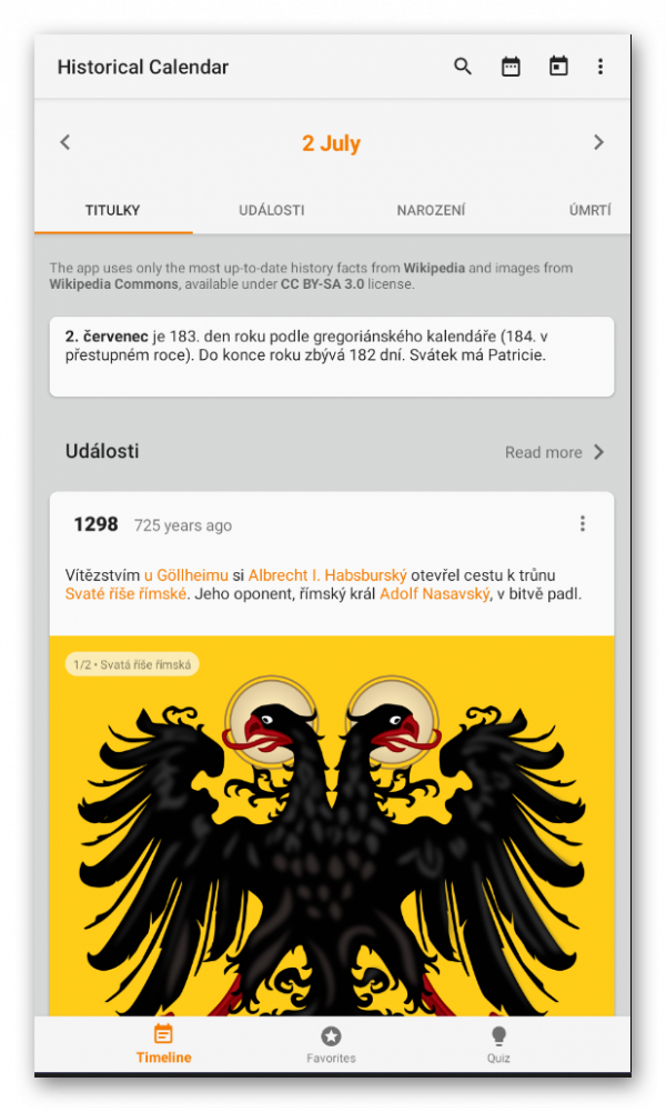 Stiahni si Mobil, PDA Historical Calendar 7.2.9 build 353 [Premium] (CZ/SK)